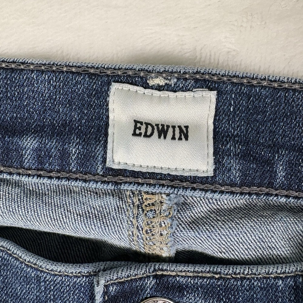 Edwin Bree Crop Slim Straight Jeans Women's Size 28 Anthropolgie (Reg $168) - Picture 2 of 11